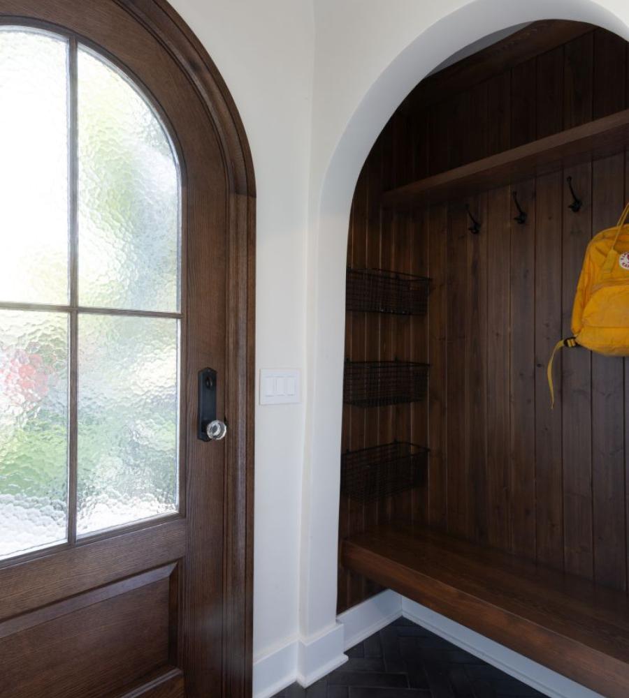 Custom front entrance c oat and shoe storage