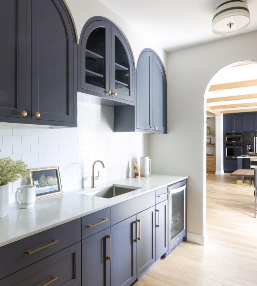 Deep blue custom cabinetry