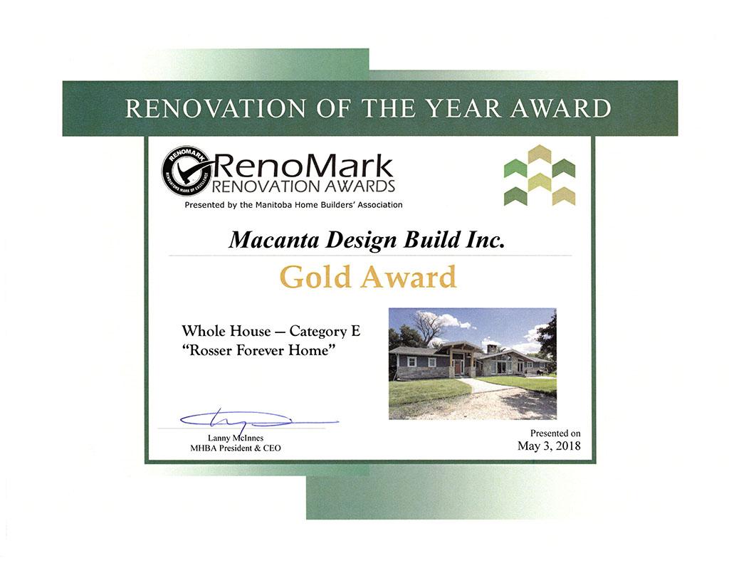Renovation of the Year Award